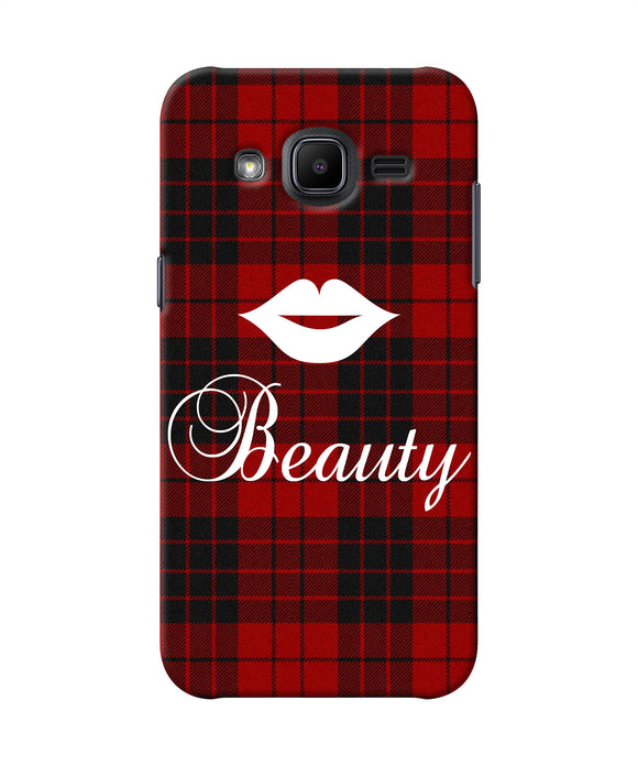 Beauty Red Square Samsung J2 2017 Back Cover