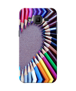 Color Pencil Half Heart Samsung J2 2017 Back Cover