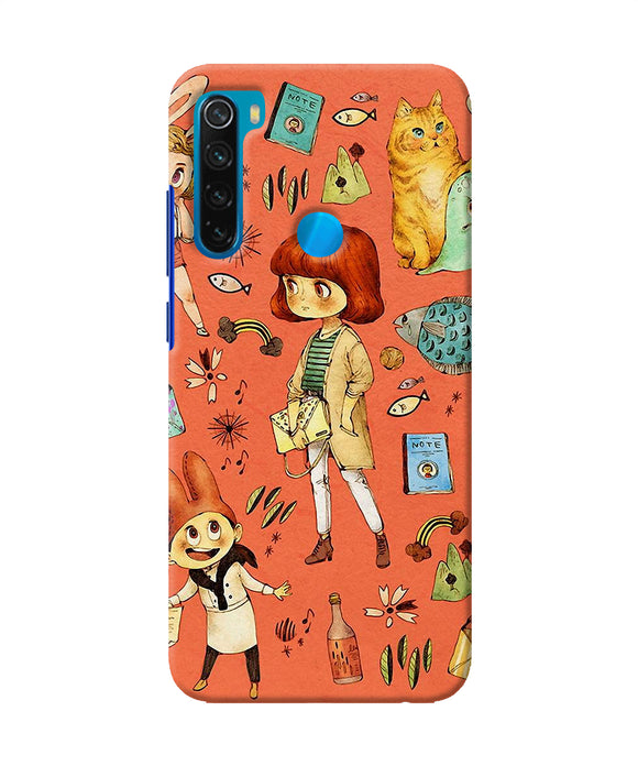 Canvas Little Girl Print Redmi Note 8 Back Cover