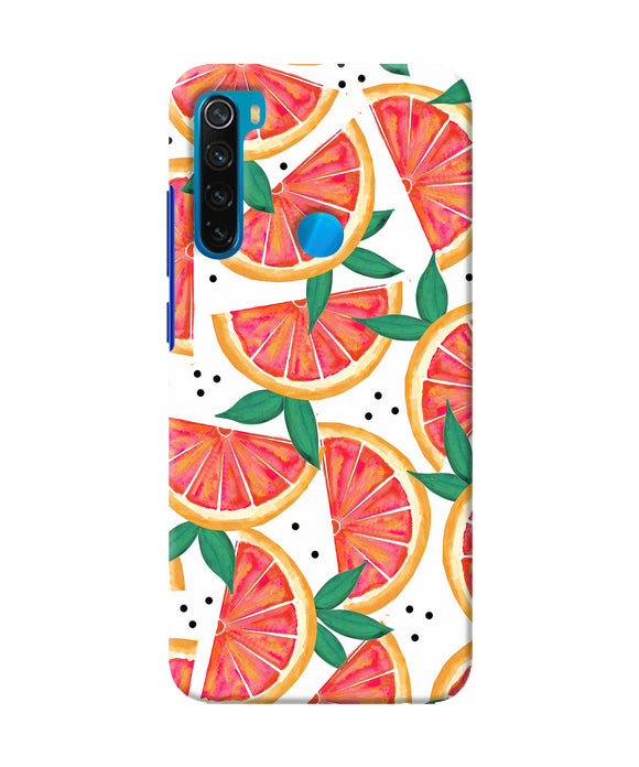 Abstract Orange Print Redmi Note 8 Back Cover