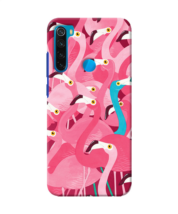 Abstract Sheer Bird Pink Print Redmi Note 8 Back Cover