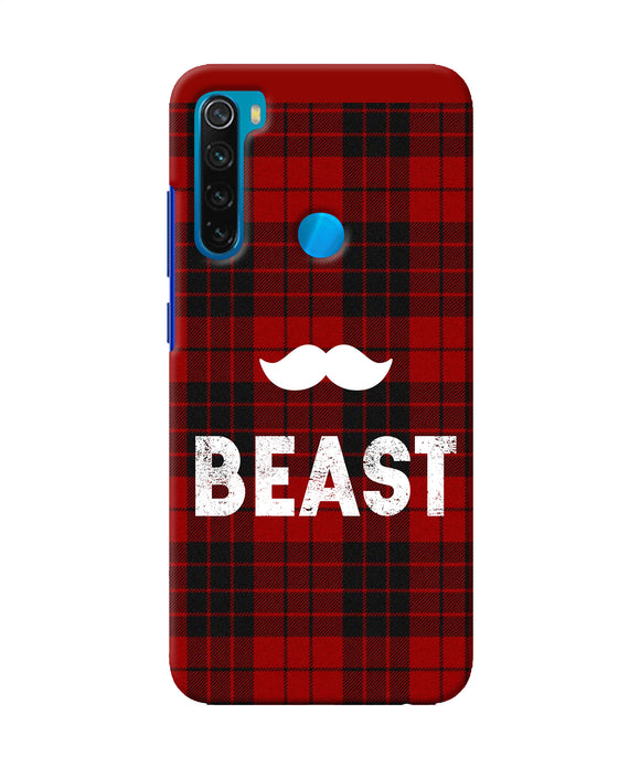 Beast Red Square Redmi Note 8 Back Cover