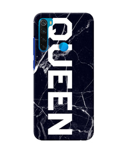 Queen Marble Text Redmi Note 8 Back Cover