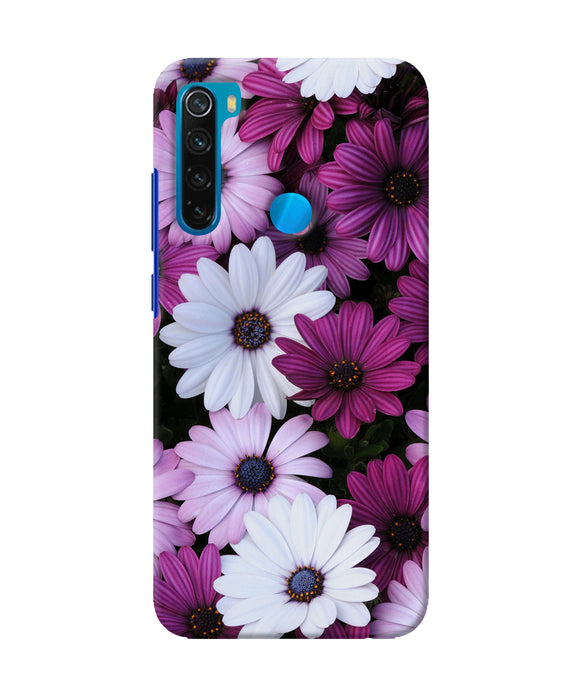 White Violet Flowers Redmi Note 8 Back Cover