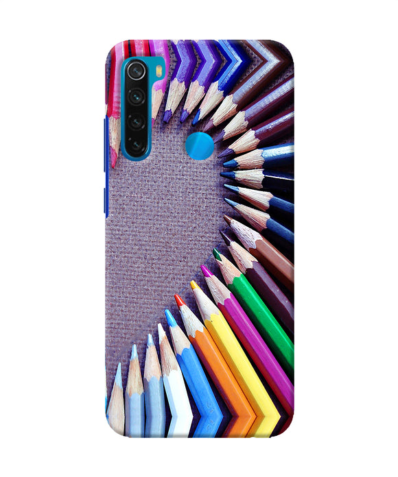 Color Pencil Half Heart Redmi Note 8 Back Cover