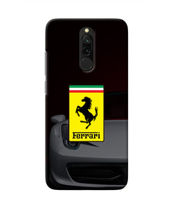 White Ferrari Redmi 8 Real 4D Back Cover