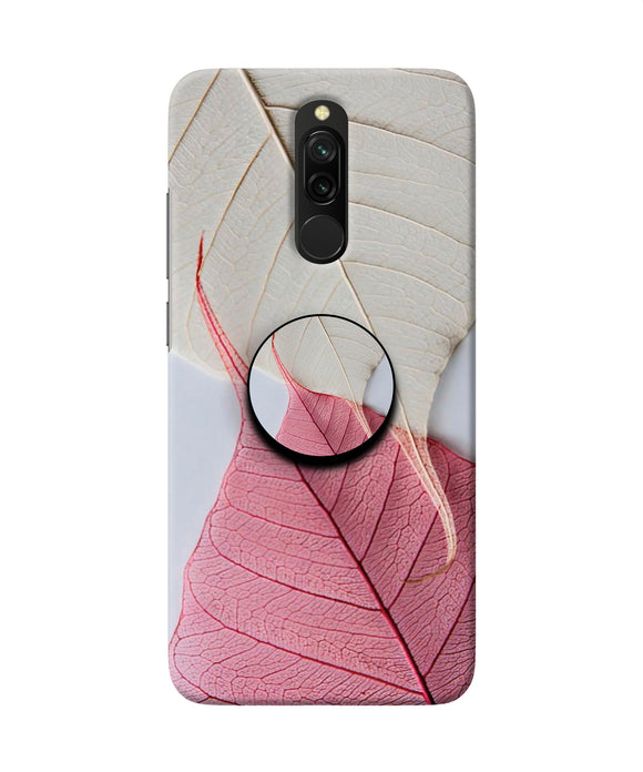 White Pink Leaf Redmi 8 Pop Case