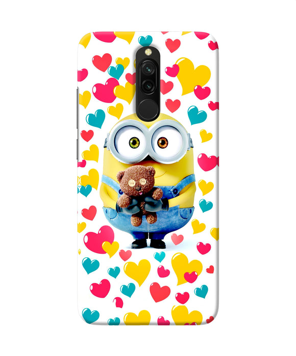 Minion Teddy Hearts Redmi 8 Back Cover