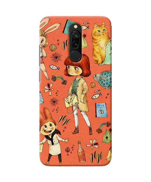 Canvas Little Girl Print Redmi 8 Back Cover