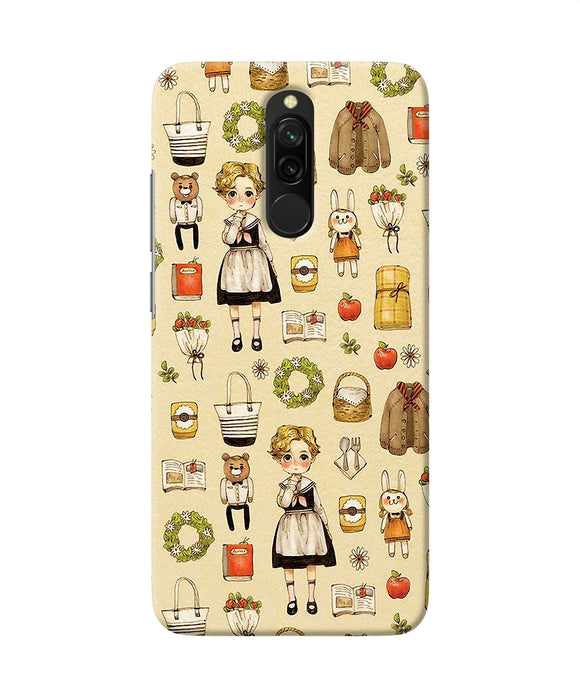 Canvas Girl Print Redmi 8 Back Cover