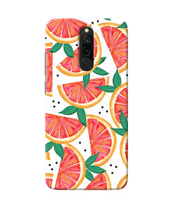 Abstract Orange Print Redmi 8 Back Cover