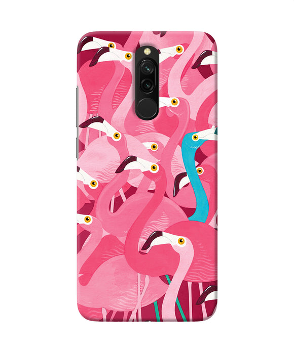 Abstract Sheer Bird Pink Print Redmi 8 Back Cover