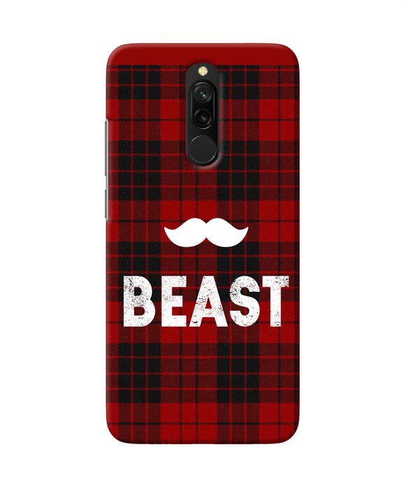 Beast Red Square Redmi 8 Back Cover