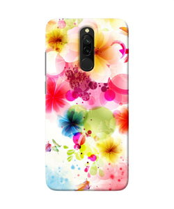 Flowers Print Redmi 8 Back Cover