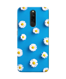 White Flowers Redmi 8 Back Cover