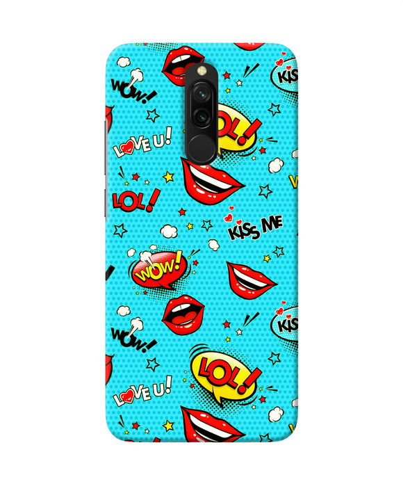 Lol Lips Print Redmi 8 Back Cover