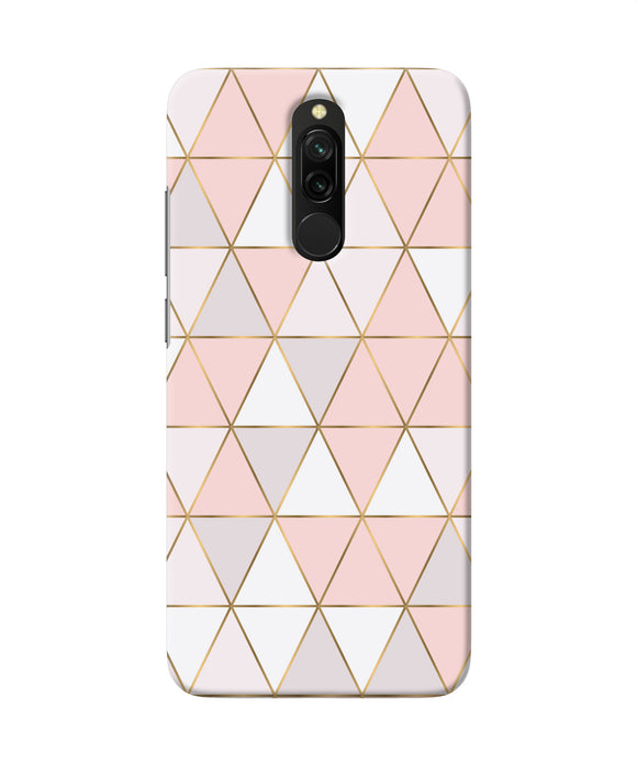 Abstract Pink Triangle Pattern Redmi 8 Back Cover