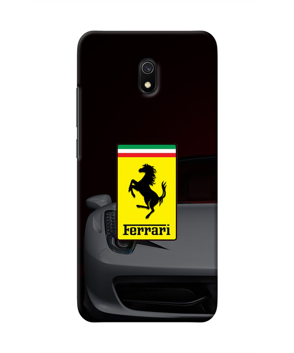 White Ferrari Redmi 8A Real 4D Back Cover