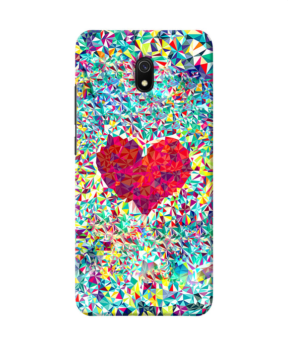 Red Heart Print Redmi 8a Back Cover