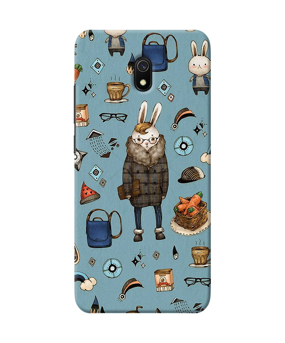 Canvas Rabbit Print Redmi 8a Back Cover