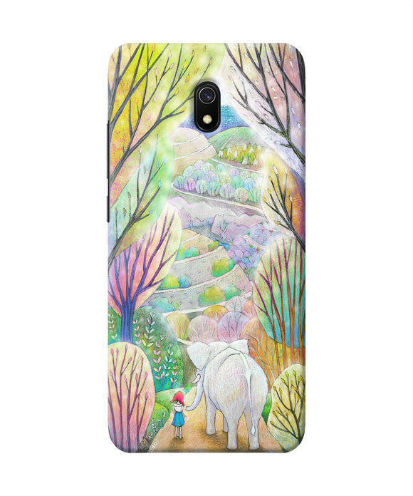 Natual Elephant Girl Redmi 8a Back Cover