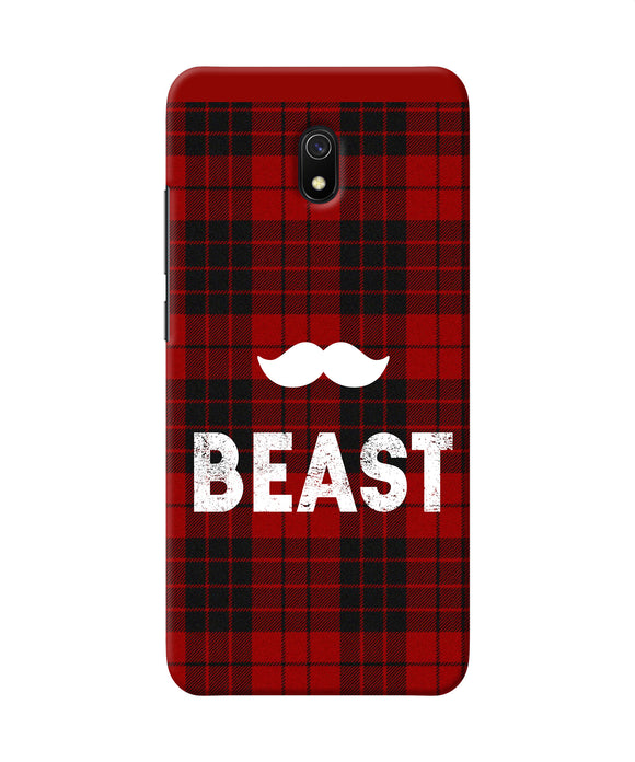 Beast Red Square Redmi 8a Back Cover