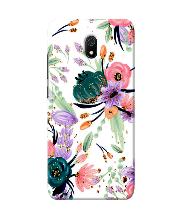 Abstract Flowers Print Redmi 8a Back Cover