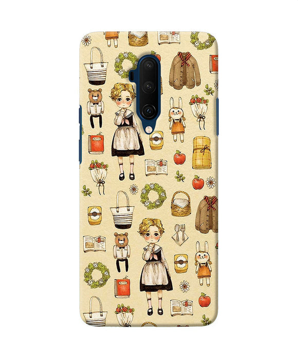 Canvas Girl Print Oneplus 7t Pro Back Cover