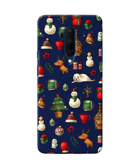 Canvas Christmas Print Oneplus 7t Pro Back Cover