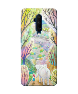 Natual Elephant Girl Oneplus 7t Pro Back Cover