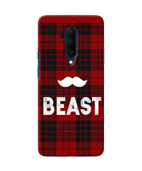 Beast Red Square Oneplus 7t Pro Back Cover