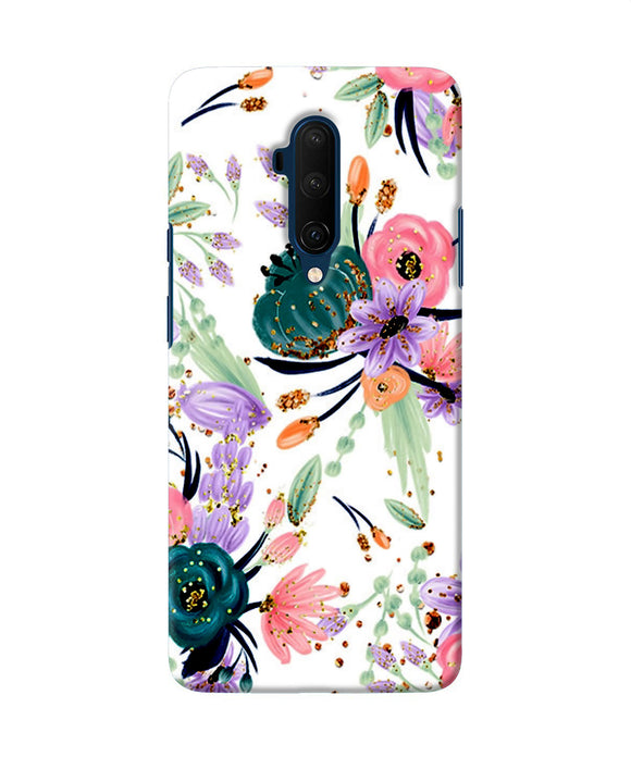 Abstract Flowers Print Oneplus 7t Pro Back Cover