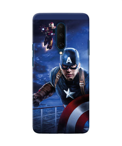 Captain With Ironman Oneplus 7t Pro Back Cover