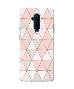 Abstract Pink Triangle Pattern Oneplus 7t Pro Back Cover