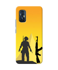 PUBG Silhouette Vivo V17 Real 4D Back Cover