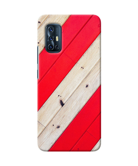 Abstract Red Brown Wooden Vivo V17 Back Cover