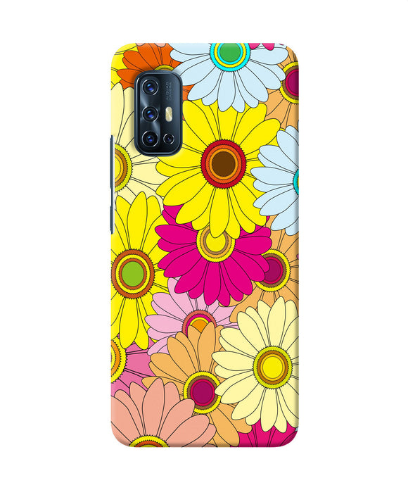 Abstract Colorful Flowers Vivo V17 Back Cover