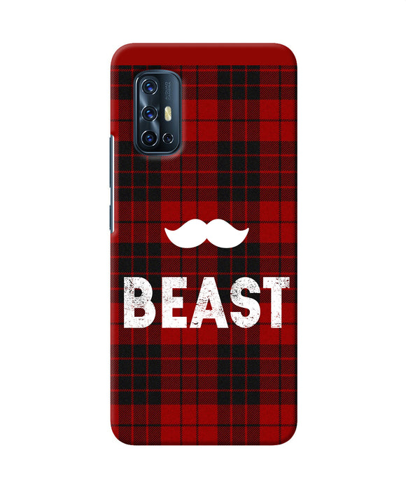 Beast Red Square Vivo V17 Back Cover