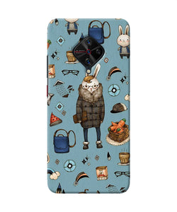 Canvas Rabbit Print Vivo S1 Pro Back Cover