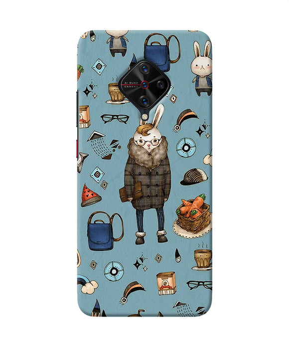 Canvas Rabbit Print Vivo S1 Pro Back Cover