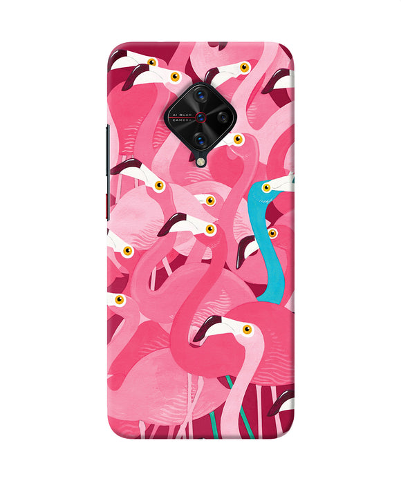 Abstract Sheer Bird Pink Print Vivo S1 Pro Back Cover