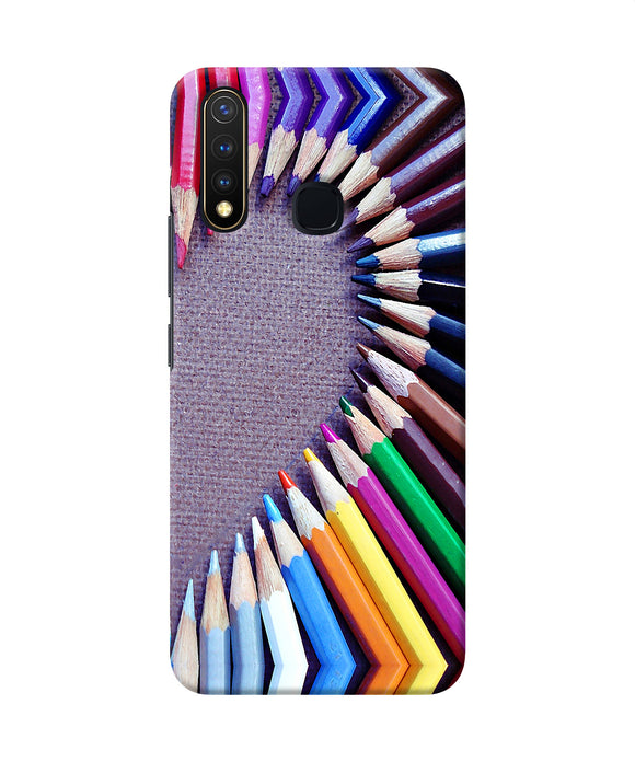 Color Pencil Half Heart Vivo Y19 / U20 Back Cover