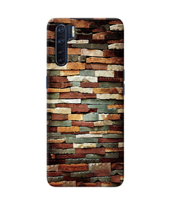 Bricks Pattern Oppo F15 Back Cover