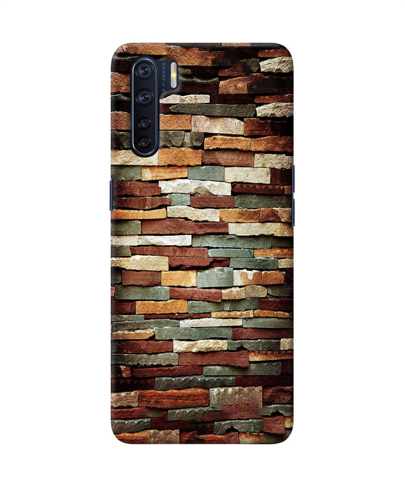 Bricks Pattern Oppo F15 Back Cover