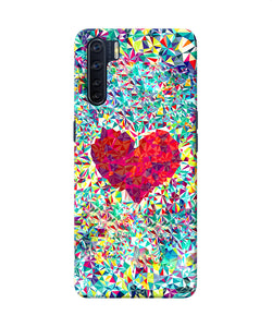 Red Heart Print Oppo F15 Back Cover