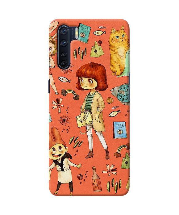 Canvas Little Girl Print Oppo F15 Back Cover