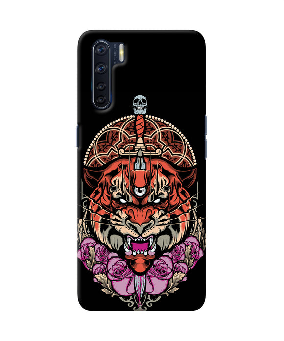 Abstract Tiger Oppo F15 Back Cover