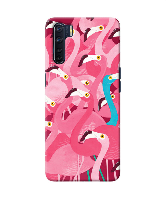 Abstract Sheer Bird Pink Print Oppo F15 Back Cover