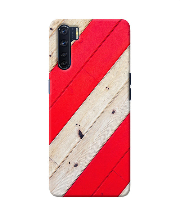Abstract Red Brown Wooden Oppo F15 Back Cover