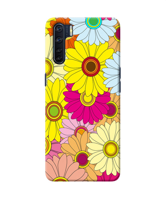 Abstract Colorful Flowers Oppo F15 Back Cover